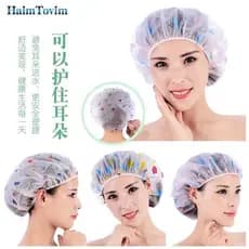 3 Pcs Touca De Banho Plástico Reutilizável à prova d'água Envio Imediato
