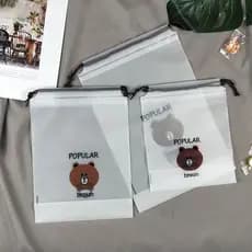 Kit 5 Sacos Reutilizáveis Para Guardar Peças de Viagem Presente Urso/ Cereja Multifuncional enviar rápido