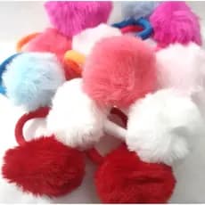 Kit 10/20 Xuxinhas Pom Pom Rabicó de Cabelo infantil e Adulto Com Lacinho/ Elástico Scrunchies