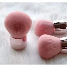 Pincel Facial p/ Maquiagem Kabuki Pó Blush Base Rosa Grande