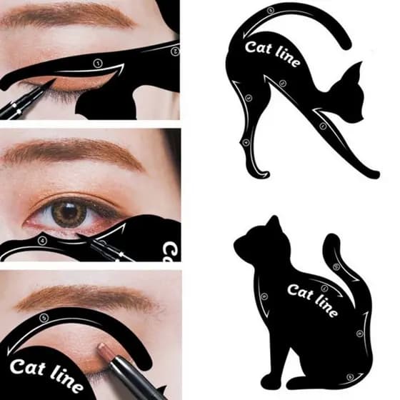 Estêncil Maquiagem Olhos Feminino Linha Gato Delineador
