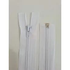 Kit 10 Zíperes Nylon Destacável 70cm Branco NYBC Jaleco Jaqueta Moletom Casaco costura confecção