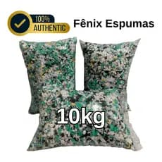 Enchimento de Travesseiro Almofada Puff Grande 10kg Flocos de Espumas Antialérgica Fênix Espumas