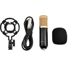 Kit De Condenser Microfone de Gravação Podcast com Suporte Microfone de Transmissão de Estúdio Condensador Profissional