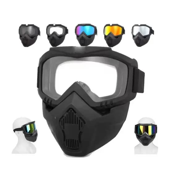 MÁSCARA ÓCULOS Facial Para Ciclisto Motocross Motociclismo Airsoft Paintball