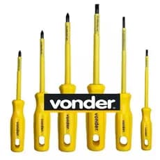 kit Vonder De Chaves Fenda Phillips Isolada Ponta Imantada 6pç