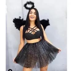 Kit Anjinha  Carnaval (Saia de Tule + Tiara Anjo + Asa de Anjo) Infantil e adultos