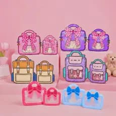 10 Sacos Embalagem Lembrancinha Aniversário Estilo Mochila e Bolsa com Laço Fofo  lsg YH8163 .64.65