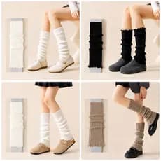 Polaina Feminina Tricot Canelada /  Mangas Alongadas 38cm  Y2K Aquecedor de Pernas Moda Coreana Inverno lsg yh8186