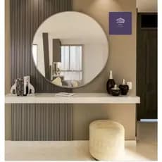 Espelho redondo vidro lapidado 60cm decorativo autocolante parede, banheiro,sala,quarto etc.