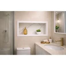 NICHO BANHEIRO PORCELANATO DE EMBUTIR NA PAREDE 60X30 ORGANIZADOR BOX SHAMPOO