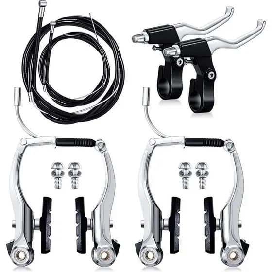 Kit Freio V-brake alumínio Completo para bicicleta aro 20/29 Com Manete E Cabos completo