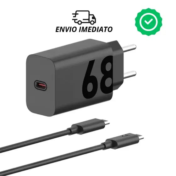 Carregador Turbo 68W DUO - Carregamento Rápido Tipo-C