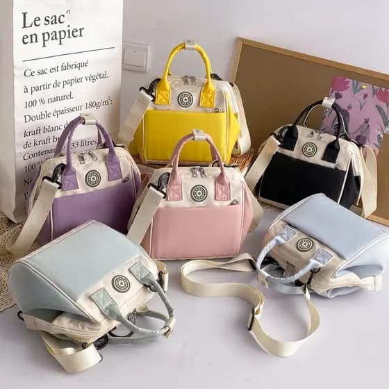 Mochila Leve Para Bebês Multifuncional Maternidade Pink Green