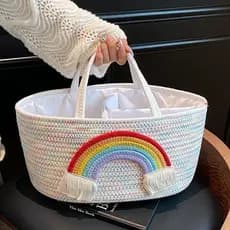 Cesta nórdica de armazenamento de fraldas, artigos diversos de grande capacidade, arrumado, bebê, mãe, passeio, cesta po