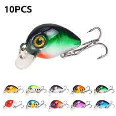 10PCS Mini Isca De Pesca Crankbait Lure 3cm 1.6g Conjunto De Iscas Duras Artificiais Wobblers Crank Bait Mar Para Truta Robalo Pike Tackle