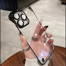 Capa De Telefone Ultrafina Sem Bordas Adequada Para iphone 16 15 14 13 12 ProMax Cristalino Com Filme De Lente Rígida