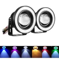 2pçs 12V COB LED DRL Luzes De Direção Branco Azul Rosa Amarelo Verde Anjo Olhos Lâmpada De Nevoeiro 2.5" 3.0" 3.5"