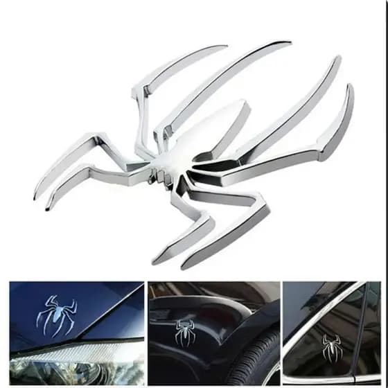 Adesivo Metálico 3D Em Forma De Aranha Para Carro Logotipo Do Ouro/Prata Acessórios Emblema Cromado Crachá