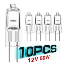 10 Lâmpadas Halógenas G4-12V 5W/10W/20W/35W/50W Lâmpada JC Bi-Pin , Luz Branca Quente , Substituição De LED Multi-Wattag