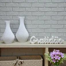 Kit 2 Vasos Decorativos Espiral + Letreiro Gratidão Enfeite de Plástico Sala rack, Casa e Escritório | Decoração Moderna