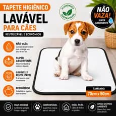 Tapete Higiênico Pet Lavável Reutilizável Para Caes Cor Preto Nao Vaza