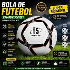 Bola de Futebol Campo E Society Capotao Tamanho Oficial Resistente Premium Cor Sortidas