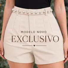 Short Feminino  cinto de pérola  entrega rápida.