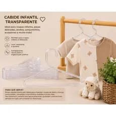 Kit 12 Cabides de Acrílico para organizar Roupinhas Infantil Bebê