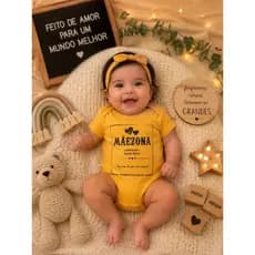 promoção de dia dos pais Body Bebê  Maezona Conteúdo Muito Amor 100% Algodão Manga Curta Confortável