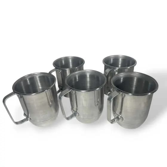 kit 5 caneca cerveja 600 ml alumio polido