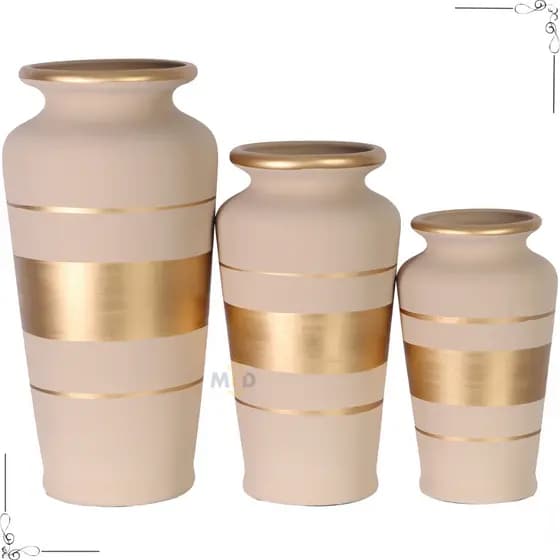 Kit 3 Peças Trio Vaso Grande Decorativo para Sala Conjunto Objeto Decorativo Cerâmica Decoração Enfeite Rack vasos centro de mesa