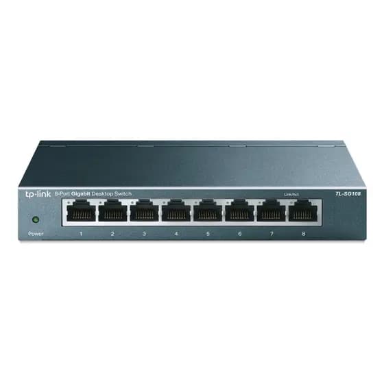 Switch De Mesa 8 Portas Gigabit Tp-link Tl-sg108 Ethernet 10/100/1000mbps Auto Mdi/mdix