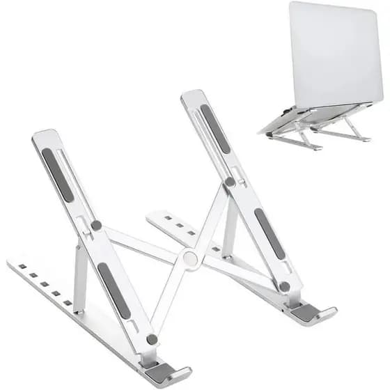 Suporte para Notebook e Tablet Linha Premium em Alumínio Dobrável e Ergonômico Para Desktop Portátil Ajustável