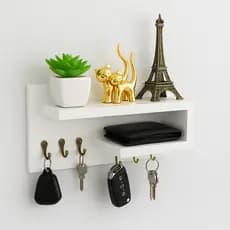 Suporte Porta Chaves Parede Multiuso Organizador Decorativo Mdf Hall de Entrada