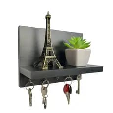 Porta Chaves Simples em Mdf fácil instalação com prateleira casa decoração