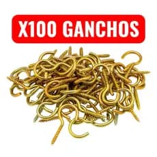Gancho com Rosca 15x30mm Bicromatizado para Madeira – Alta Qualidade em Kit com 100 Unidades