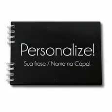 Scrapbook Álbum Para Fotos Capa Personalizada Folhas Pretas 180g PretoTamanho 15cmx21cm