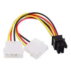 Cabo Adaptador Dual Molex P/ Pci-e 6 Pinos Placa De Vídeo
