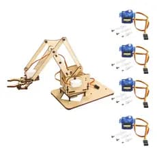 Kit Braço Robótico Peças MDF 3MM Laser Parafusos Motores