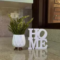 Vaso com Palavra Home Decorativo Moderno Quarto Sala de Estar para Planta Minimalista