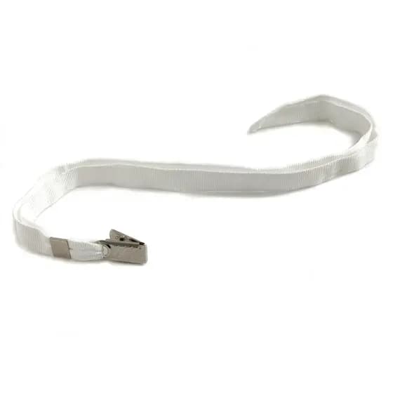 10 Cordões porta Crachá Cartões Com Jacaré - 12mm - Branco