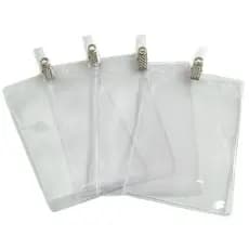 porta Credencial PVC Cristal 10x15 cm + Presilha Jacaré com Alça Leitosa