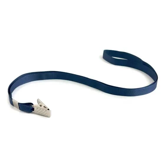 10 Cordões porta Crachá Cartões Com Jacaré - 12mm - Azul Marinho