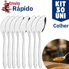 30 ou 20 Colheres de Mesa de Aço Inox Premium Talher Para Casas Restaurantes Bares Buffet Sopa
