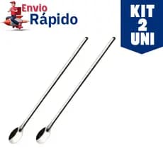 Colher Bailarina Aço Inox 30cm 2 ou 1 Unidade Para Suco, Drinks e Coquetéis | Uso Profissional