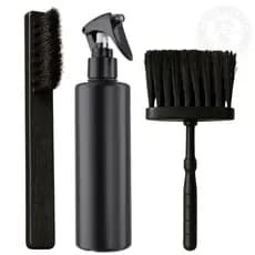 Kit Barbeiro Profissional – Espanador + Borrifador h20+ Escovinha de Disfarce Fade