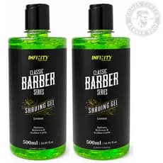 Kit 2 Shaving Gel de Barbear 500ml cada - Infinity Looks Hair Lemon Hidrata Refresca e Acalma a Pele