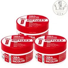 Kit 3x Pomada Cera Modeladora Incolor Infinity For Men 80g - Efeito Brilho e Molhado, Redutor de Volume Fox