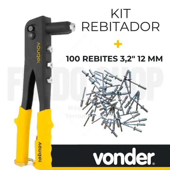 Kit Rebitador Vonder +100 Rebites 3,2x12mm